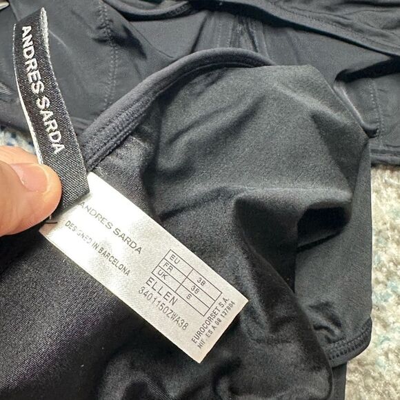 Andres Sarda Ruched Beaded Ellen Bikini Black 34b - Picture 10 of 13